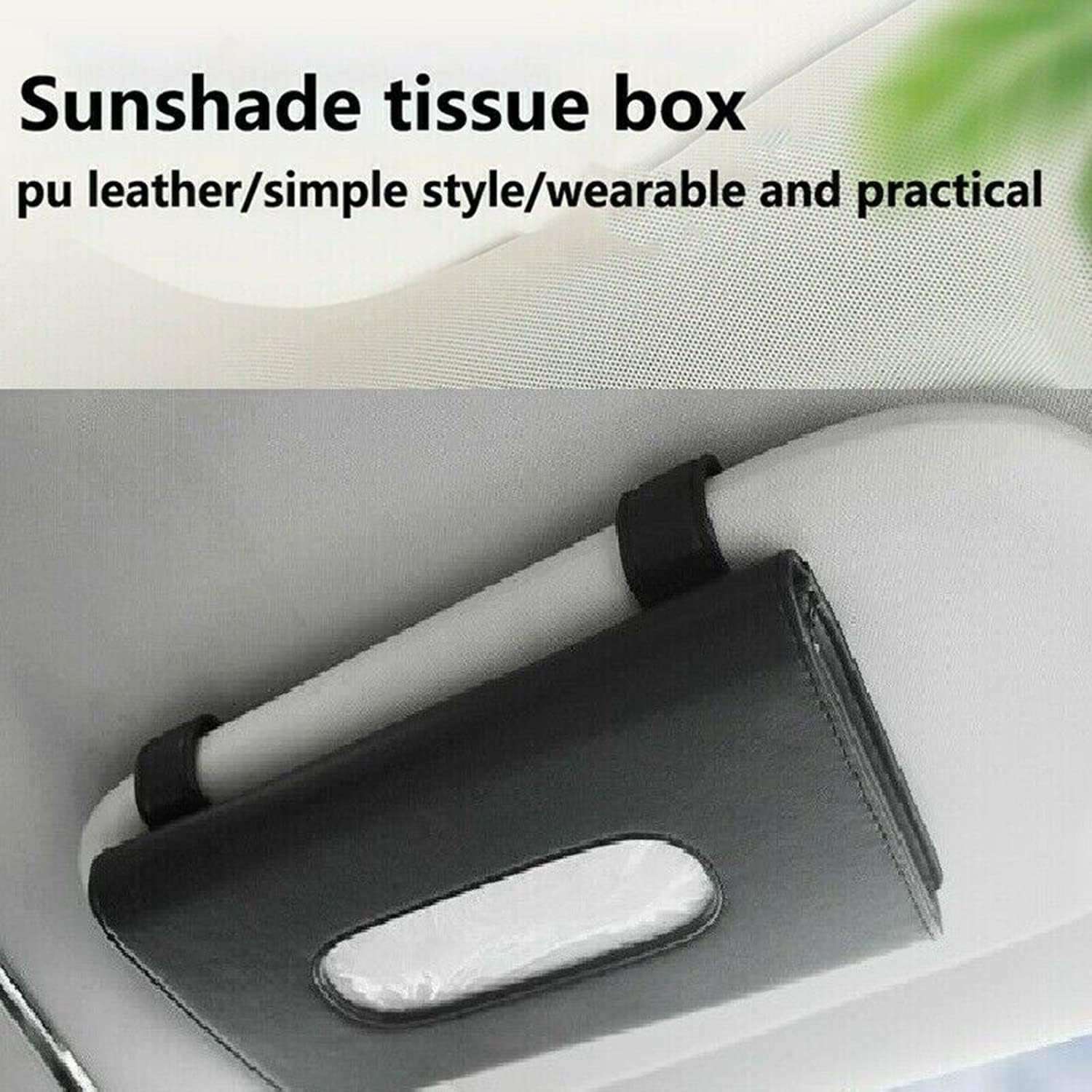 Universal Car Tissue Box for Home Table Car Storage Organiser Case Holder Car Visor Tissue Holder Car Tissue Dispenser Hanging Multi-Use Paper Tissue Cover Case for Car & Truck Decoration image number 5