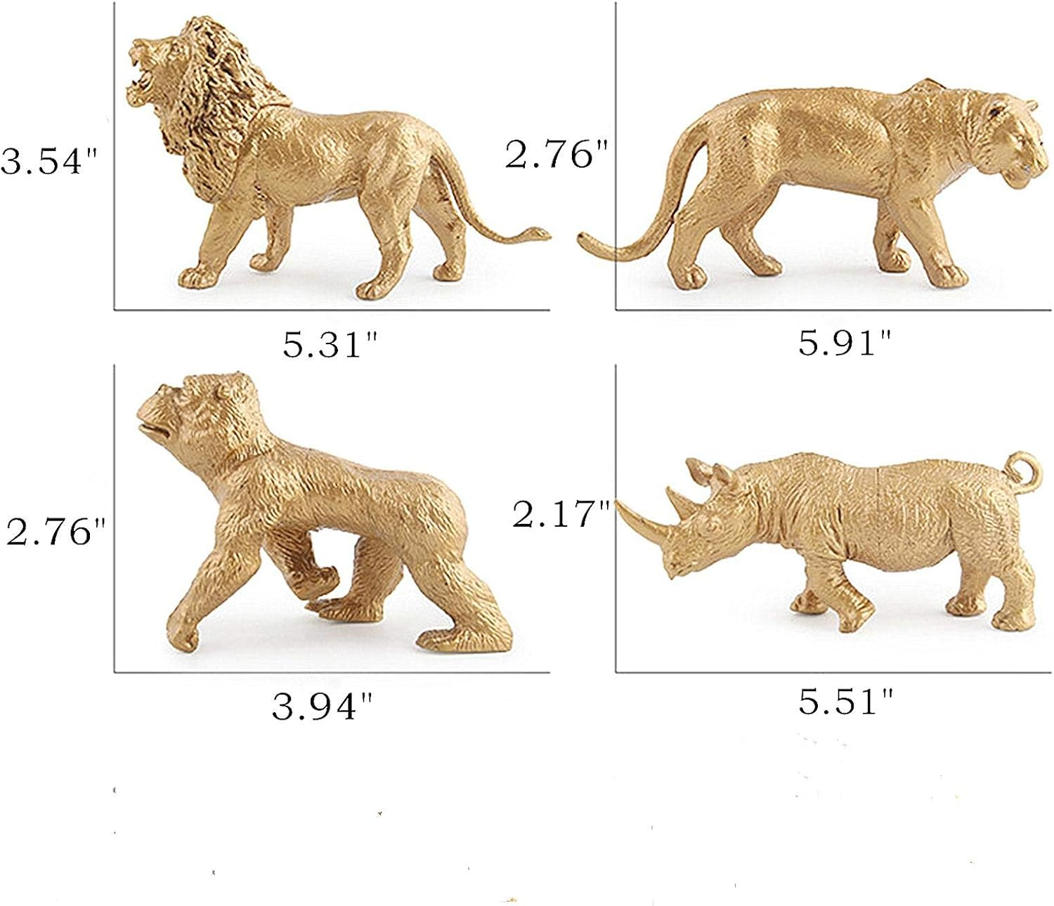 AUCOOMA Safari Animals Figures, Gold Wild Animals Figures Animals Toy for Kids, Toddlers image number 1