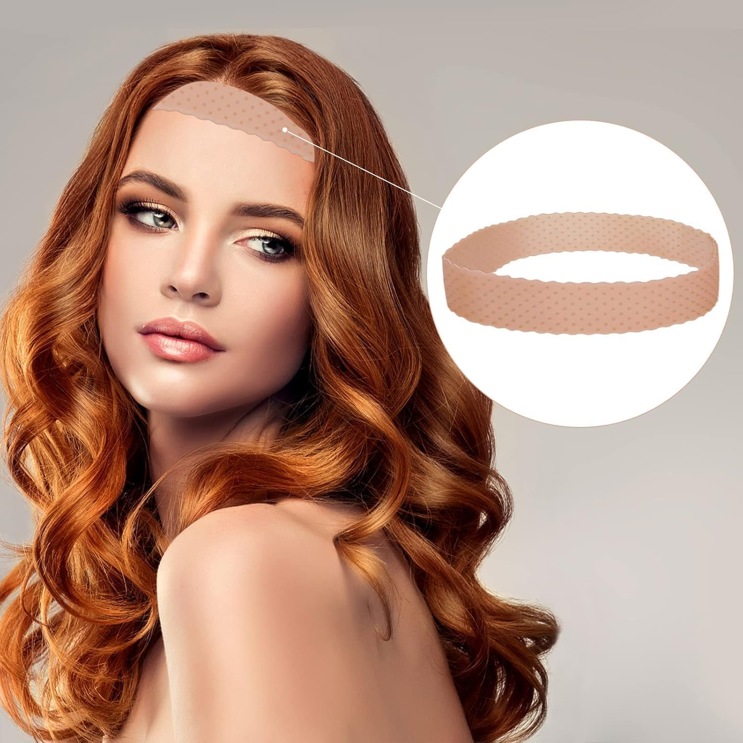 Silicone Wig Grip Headbands, 2 Pack Adjustable Anti-Sweat Nonslip Silicone Hair Band,Gel Nonslip Wig Elastic Band Wig,Silicone Wig Grip Band image number 4