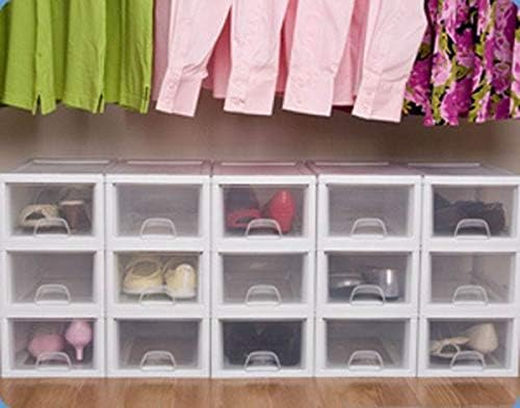 Sterilite Stacking Drawer | Space-Saving Stackable Storage Drawers for Closet, Bathroom and Home | Modular Storage for Shoes, Accessories, Crafts, Beauty, Office Use | White, 15.2 X 32.7 Cm image number 1