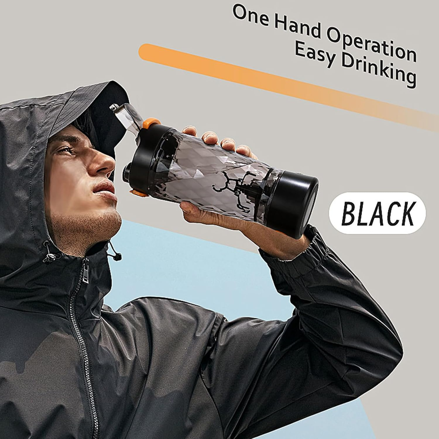 Electric Protein Shaker Bottle with Storage Box, USB Rechargeable Shaker Cups for Protein Shakes, Portable Blender Cup, 24Oz (Black) image number 2