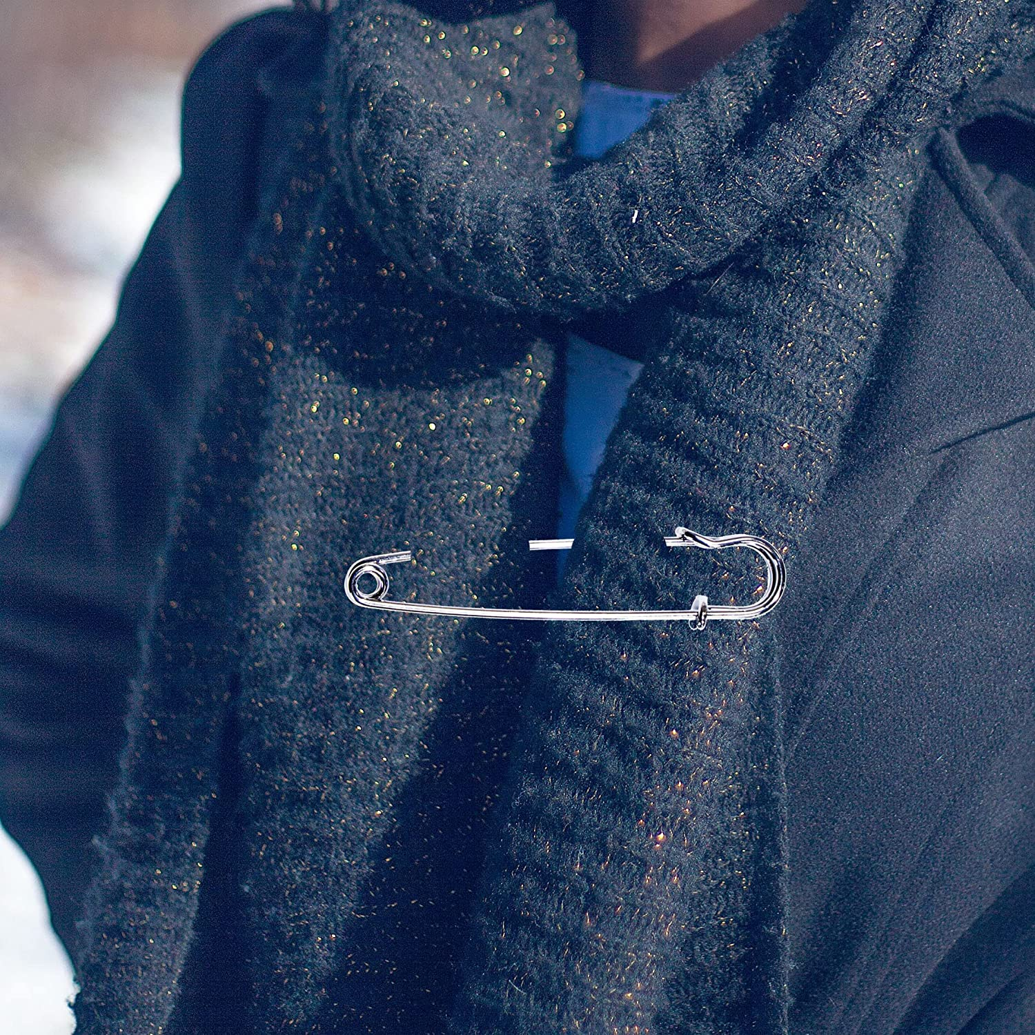 Large Safety Pins, Large Safety Pins Heavy Duty for Clothes, 12 Pack Pins Assorted for Clothes, Leather, Crafts, Canvas, Blankets, Shawls, Kilts (Gold, 100Mm 4'') image number 6