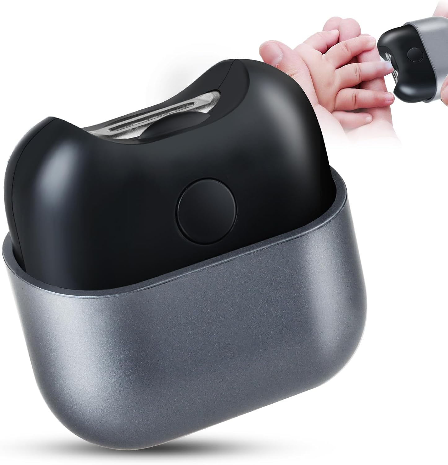 Electric Nail Clipper with Light, Automatic Nail Clipper Rechargeable with 2 Speeds and Nail Chip Storage for Babies, Children, Adults, Caregivers and Seniors