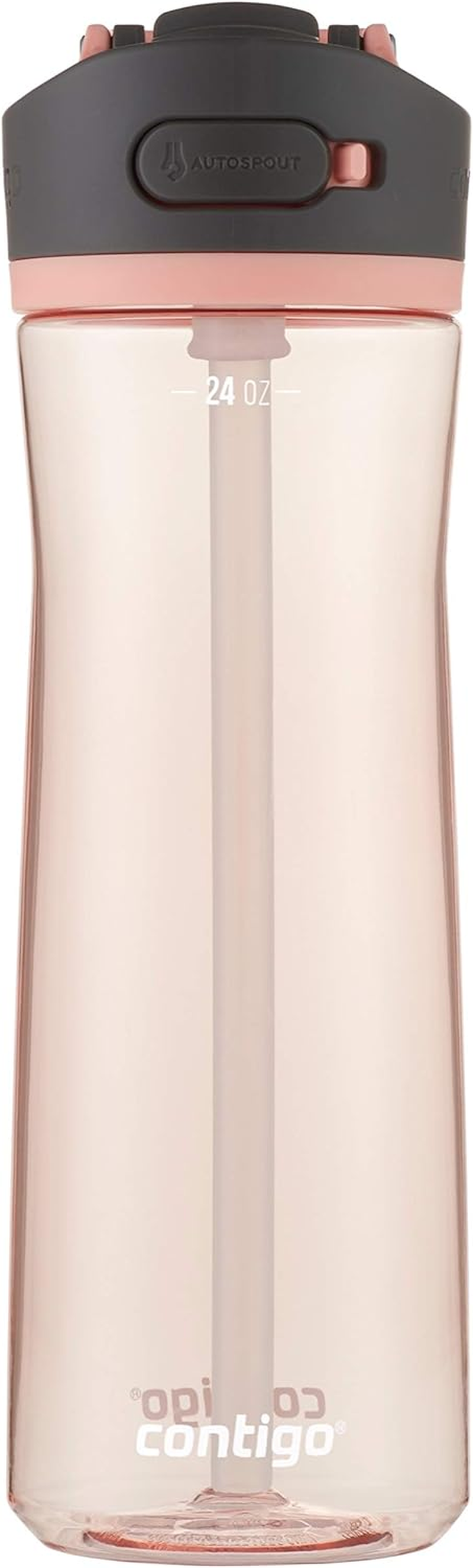 Contigo Ashland 2.0 Leak-Proof Water Bottle with Lid Lock and Angled Straw, Dishwasher Safe Water Bottle with Interchangeable Lid, 24Oz Pink Lemonade image number 5