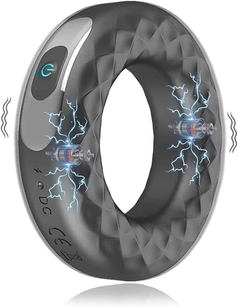 Vibrating Cock Ring Vibrator, 10 Vibration Modes, Silicone Stretchy Couples Vibrator Erection Enhance Delay Ejaculation Pleasure, Clitoral G Spot Vibrator Stimulator for Women, Rechargeable Adult Sex Toys