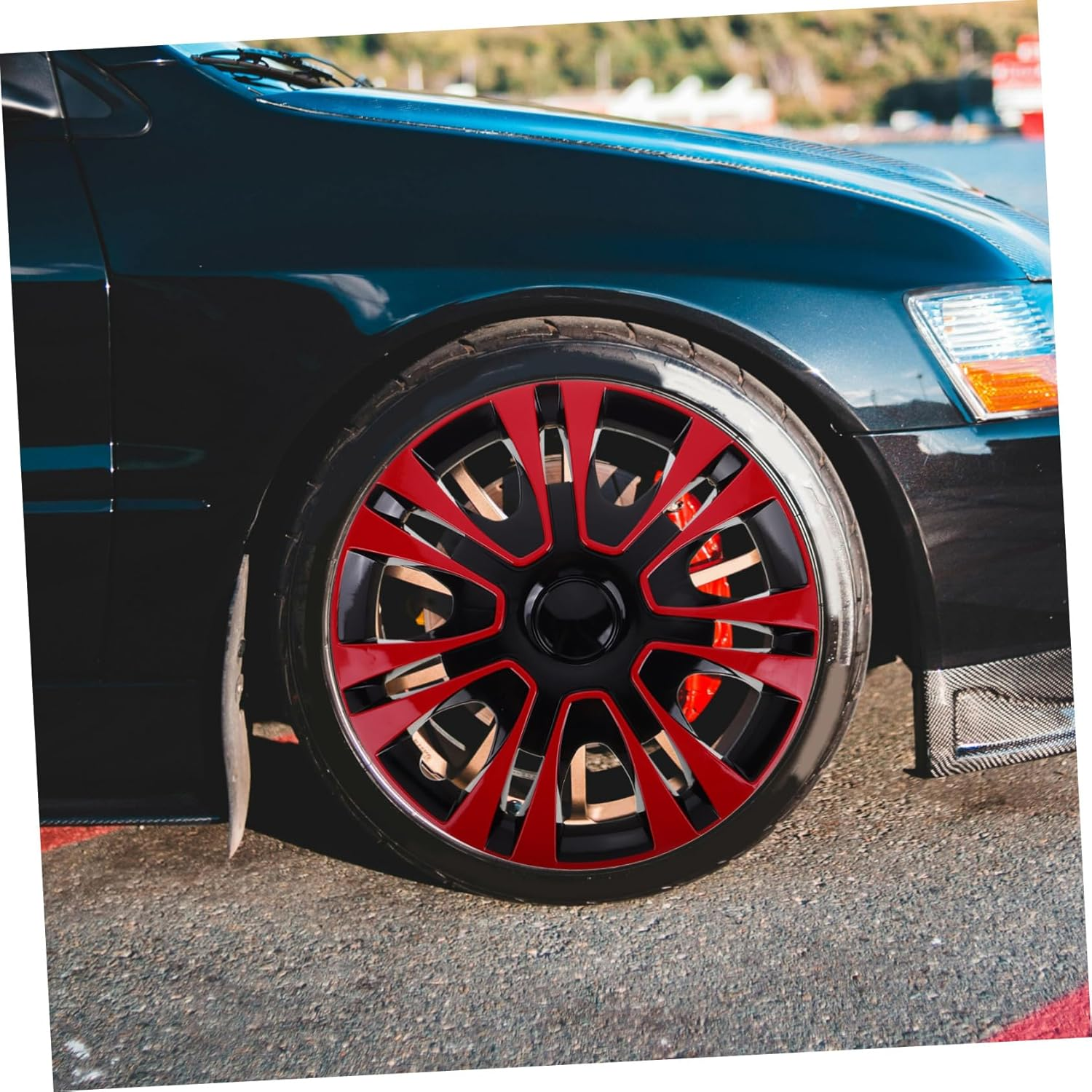 Healifty Wheel Covers Car Wheel Rim Cover Red Auto Accessories Material Water for All Vehicle Types image number 3