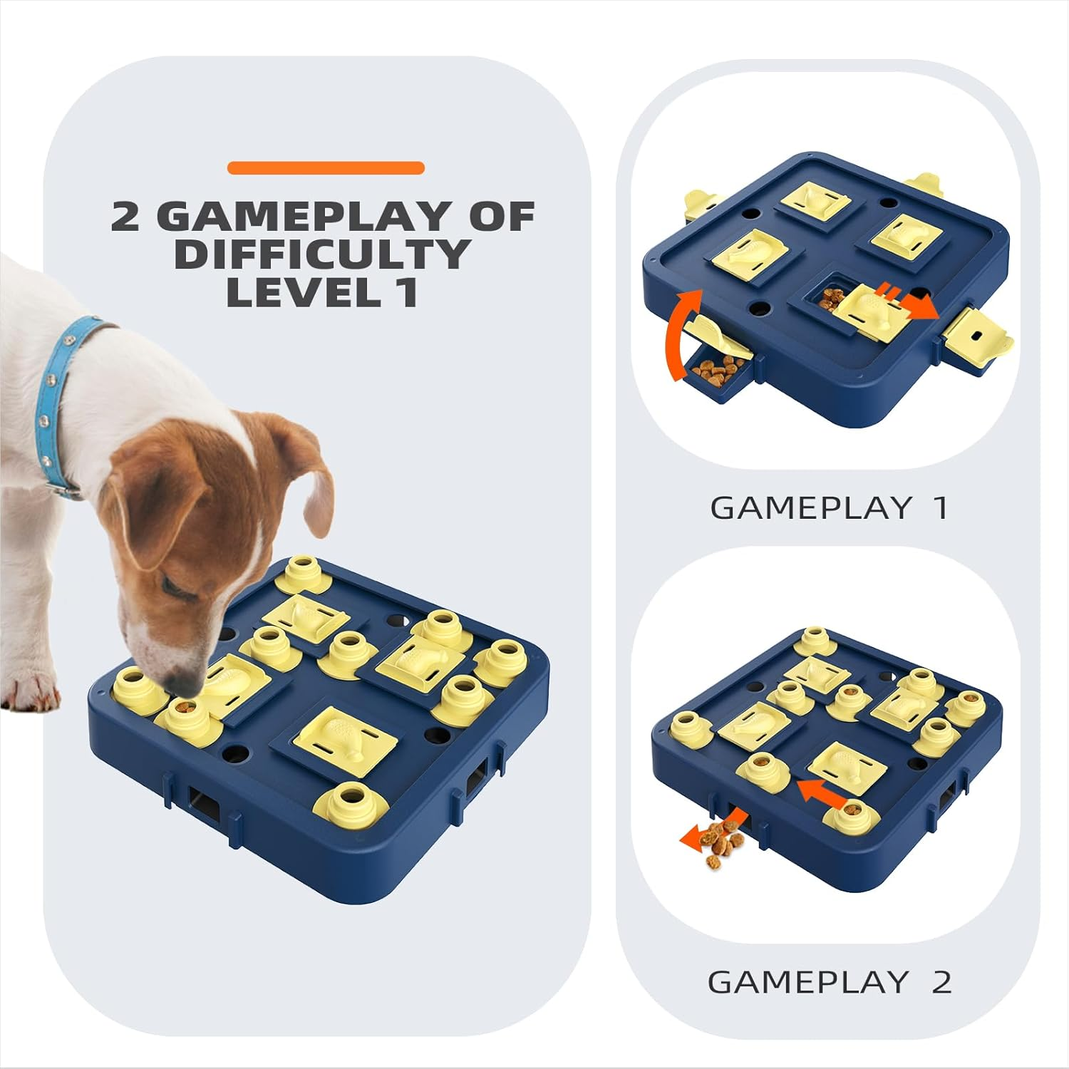 KADTC Dog Chess Puzzle Toy Level 3 in 1 for Small/Medium/Large Dogs Puppy Brain Stimulation Mind Stimulating Cognitive Toys Keep Them Busy Boredom Buster Best Treat Food Puzzles Interactive Smart Game image number 4