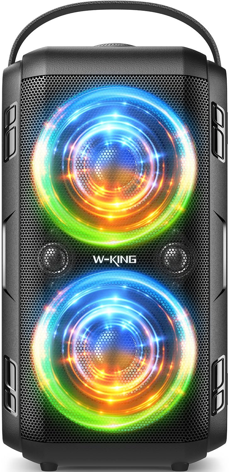 W-KING Loud Bluetooth Speakers with Subwoofer, 80W Party Portable Outdoor Speakers Bluetooth Wireless -Deep Bass, Huge 105Db Sound, Mixed Color Lights, 24H Play, AUX, USB Play, TF Card, Non-Waterproof