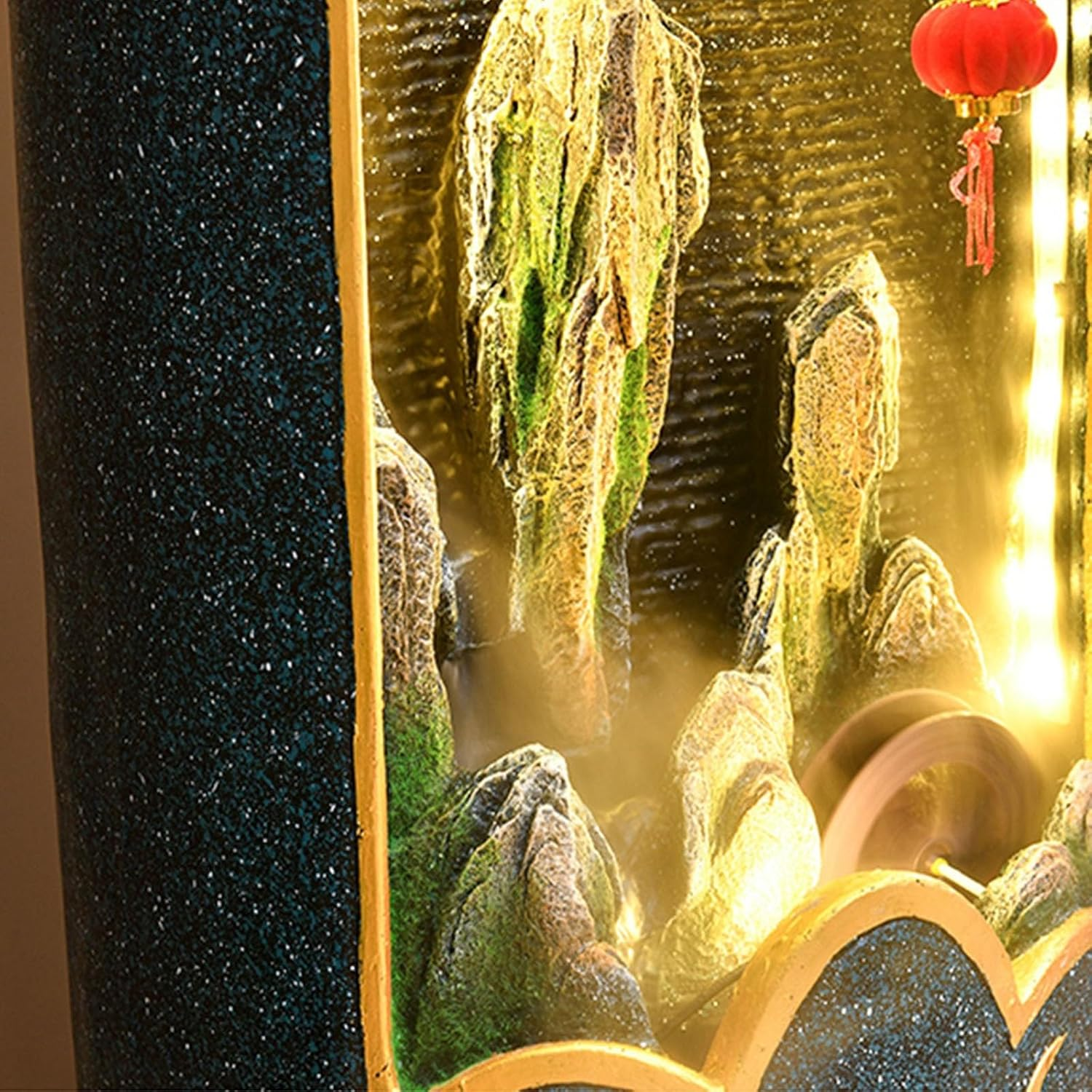 Outdoor Fountain Indoor Water Fountain for Home Decor, Meditation, and Relaxation - Resin with LED Lights and Soothing Sound for Office Living Room Craft Gift image number 3