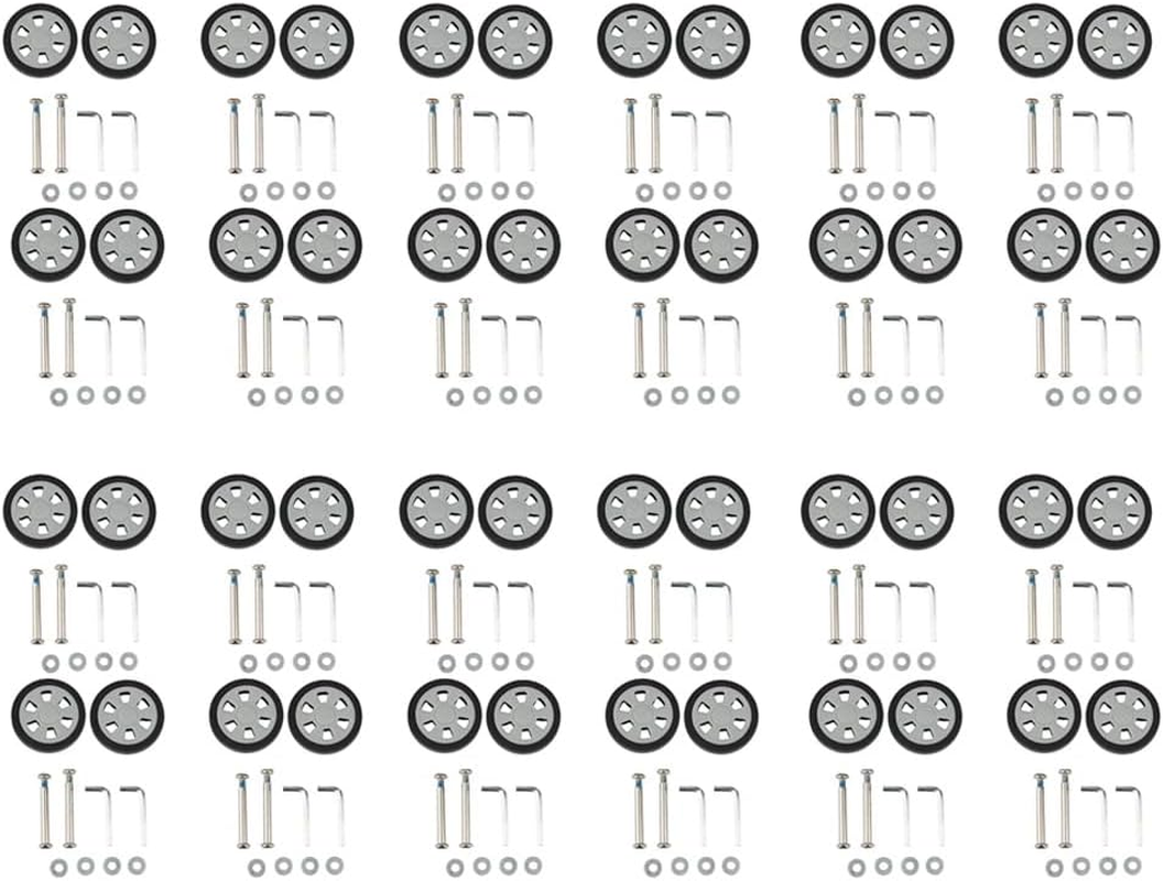 Tuperoymse 48X Luggage Accessories Wheels Aircraft Suitcase Pulley Rollers Mute Wheel Wear- Parts Repair 55X12Mm image number 5