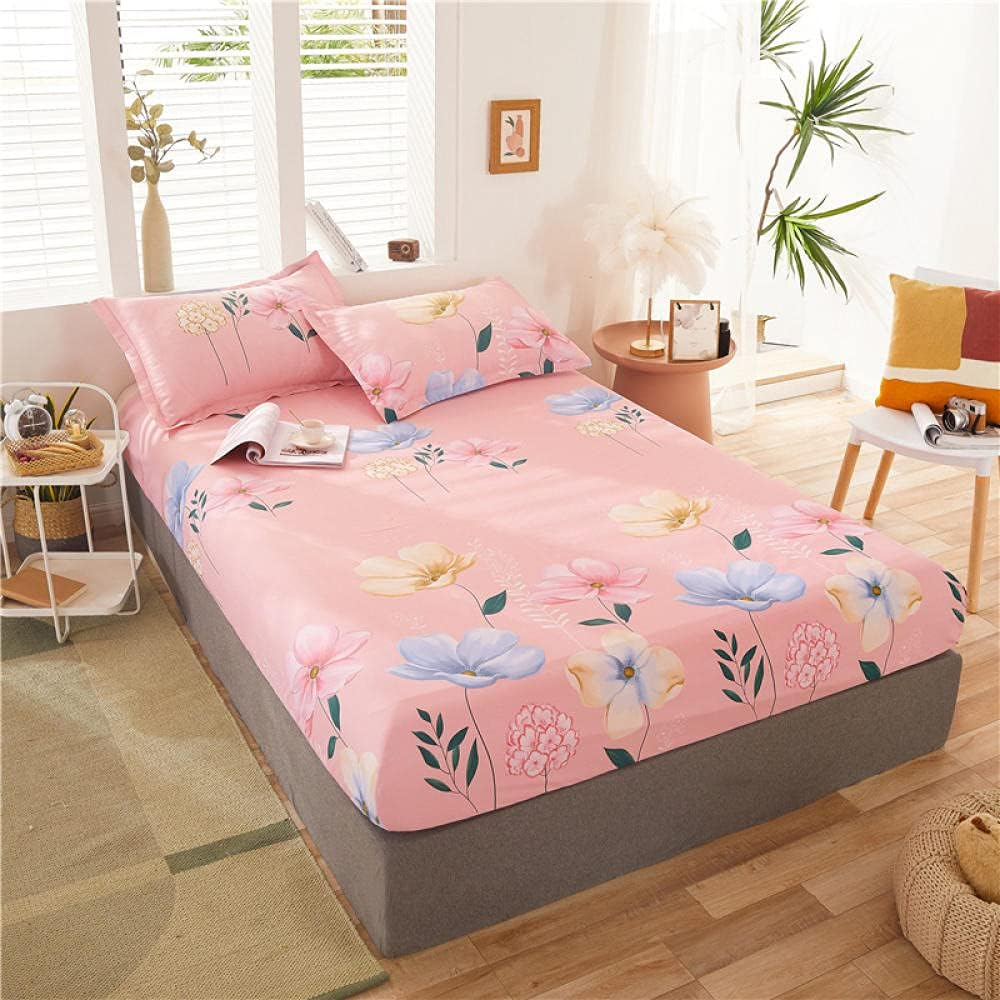Fitted Sheet Super Soft,Pure Cotton Simple Children'S Four Seasons Bed Linen,Bedroom Dormitory Single and Double Student Bed Linen-Pink_3_135*200Cm image number 1
