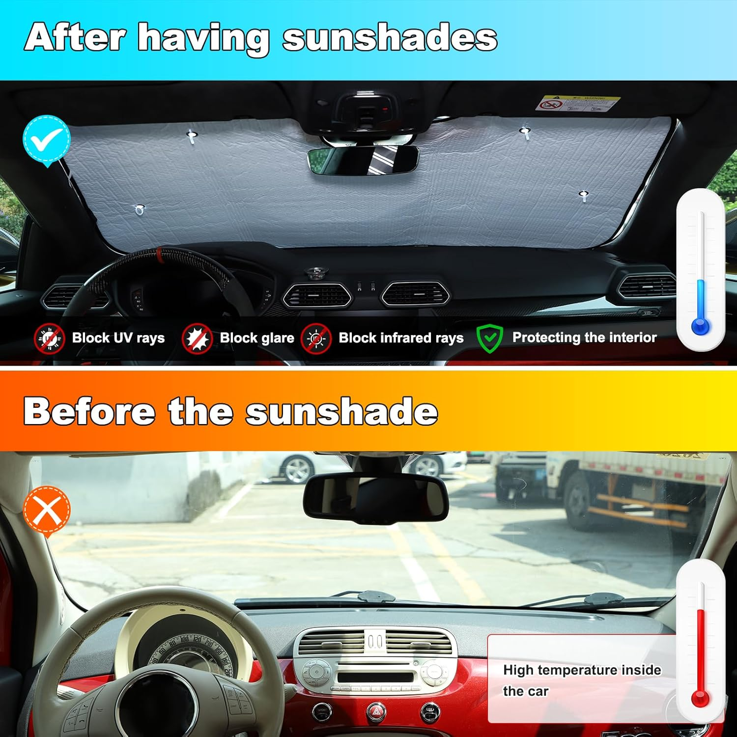 Windscreen Sun Shade Compatible with H*Onda CRV 2023-2025 Accessories | Reflective Windshield Cover Window Shade | UV & Heat Blocking Cover (Aluminum Foil)