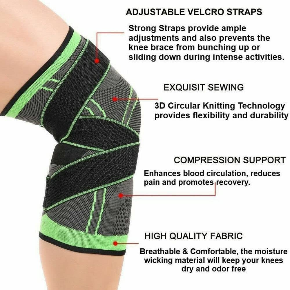 AIMALL 3D Weaving Knee Brace Support &ndash; Breathable Knee Sleeve for Running, Jogging, Joint Pain Relief, High Elasticity, Knee Stabilizer for Tendonitis, Swelling, & Injuries - Black-S image number 7