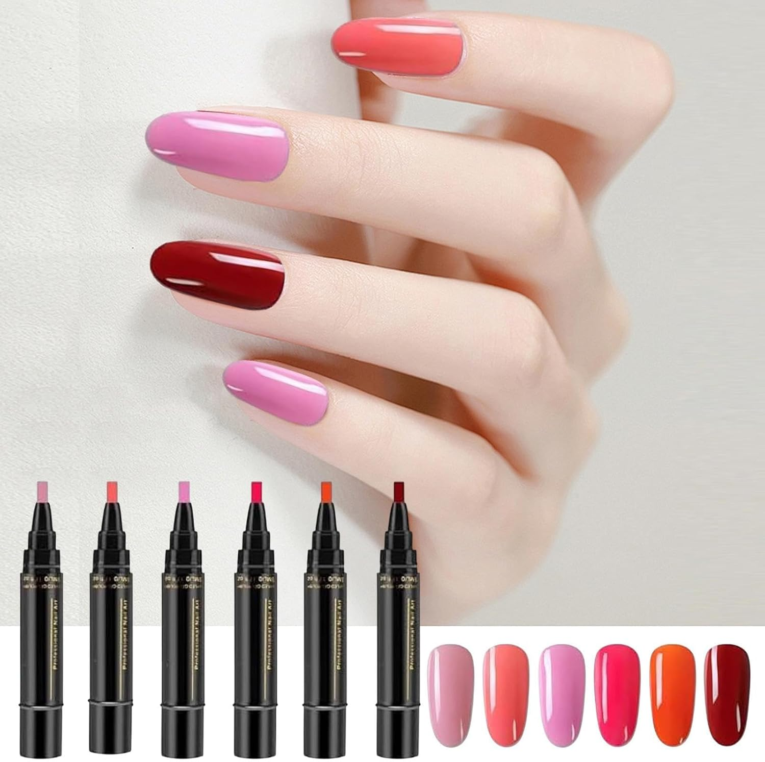 Gel Nail Polish Set | Quick-Dry Nail Polish Painting Kit 6 Colors,No UV Gel Nail Polish Painting Supplies Manicurist Assistant