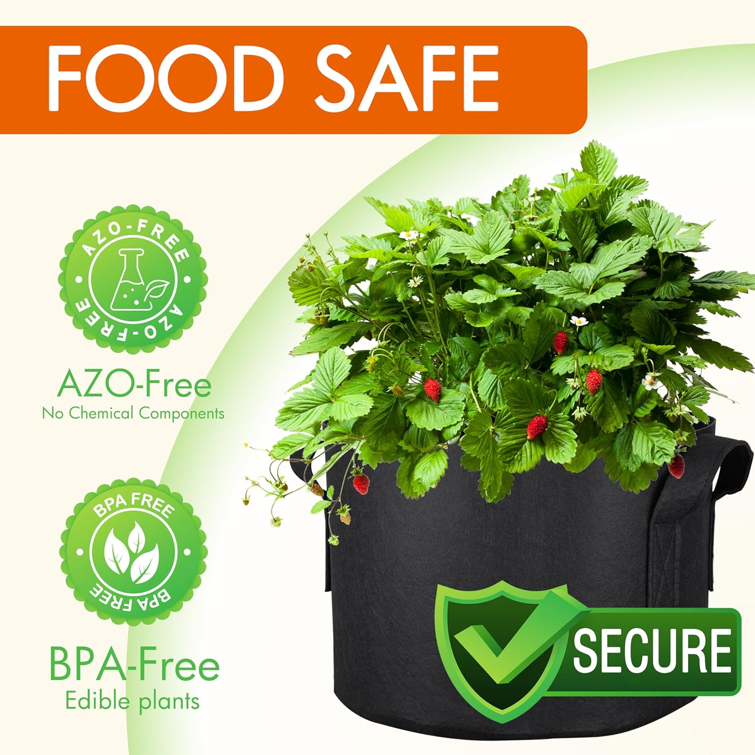 Gardzen 20-Pack 7 Gallon Grow Bags, Aeration Fabric Pots with Handles, Pot for Plants image number 5