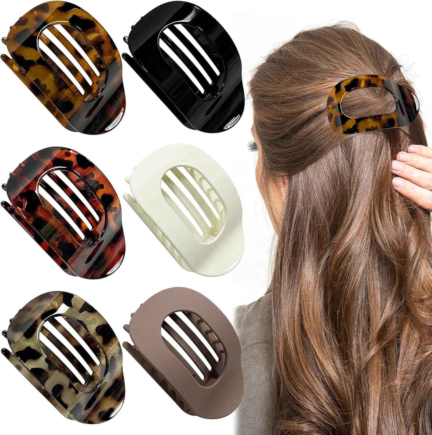 TZEKING Pack of 6 Hair Clips for Women, Flat Claw Clip, Hair Clips Women'S Thin Hair, Non-Slip Hair Clip, Strong Hold Side Hair Clips for Thick and Thin Hair image number 4