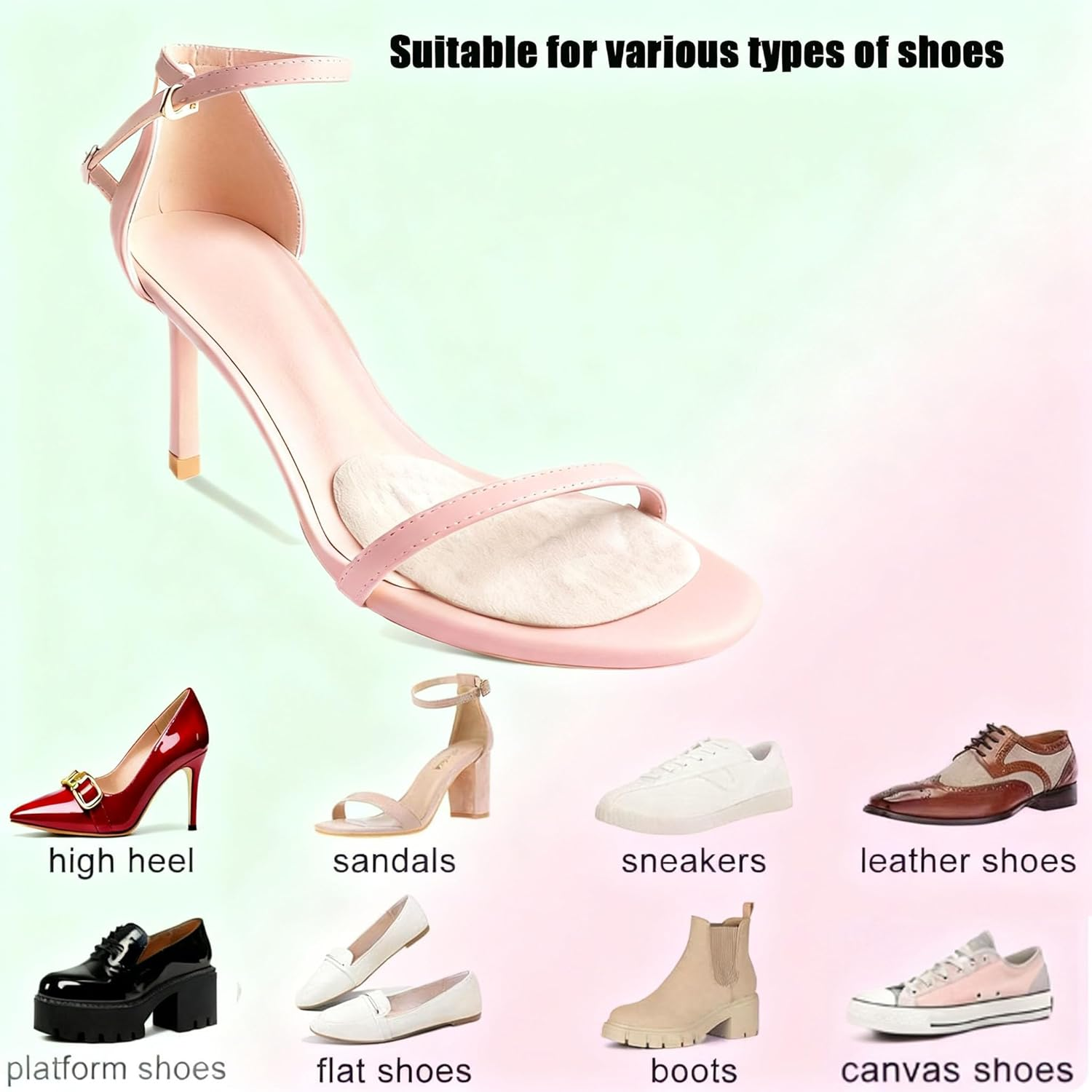 Heel Pads Cushions Liners for Women,4 Pairs Suede Heel Grips Inserts for Shoes Too Big, Heel Protectors Prevent Blisters & Heel Slip, Improved Shoe Fit & Comfort, Beige + Black image number 2