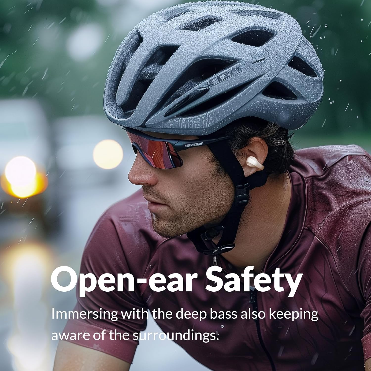 TONEMAC Q3C Wireless Headphones,Bluetooth 5.3 Clip Ear Earbuds in Ear,13Mm Drivers Wireless Ear Buds,34H Deep Bass Stereo Bluetooth Earphones Built in ENC Mic,Usb-C,Led Display image number 2