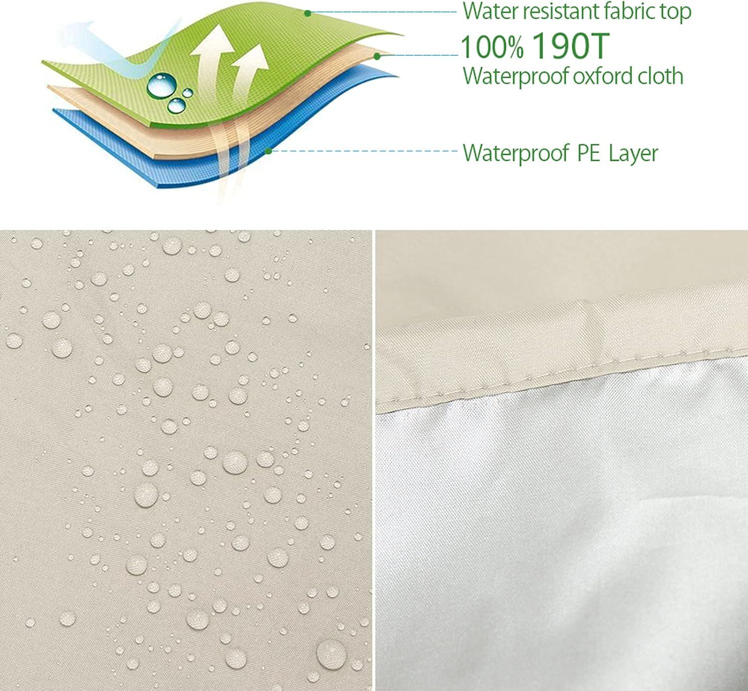 Perfk Swimming Pool Solar Reel Protective Cover - Waterproof Blanket Protective Cover - Beige, L