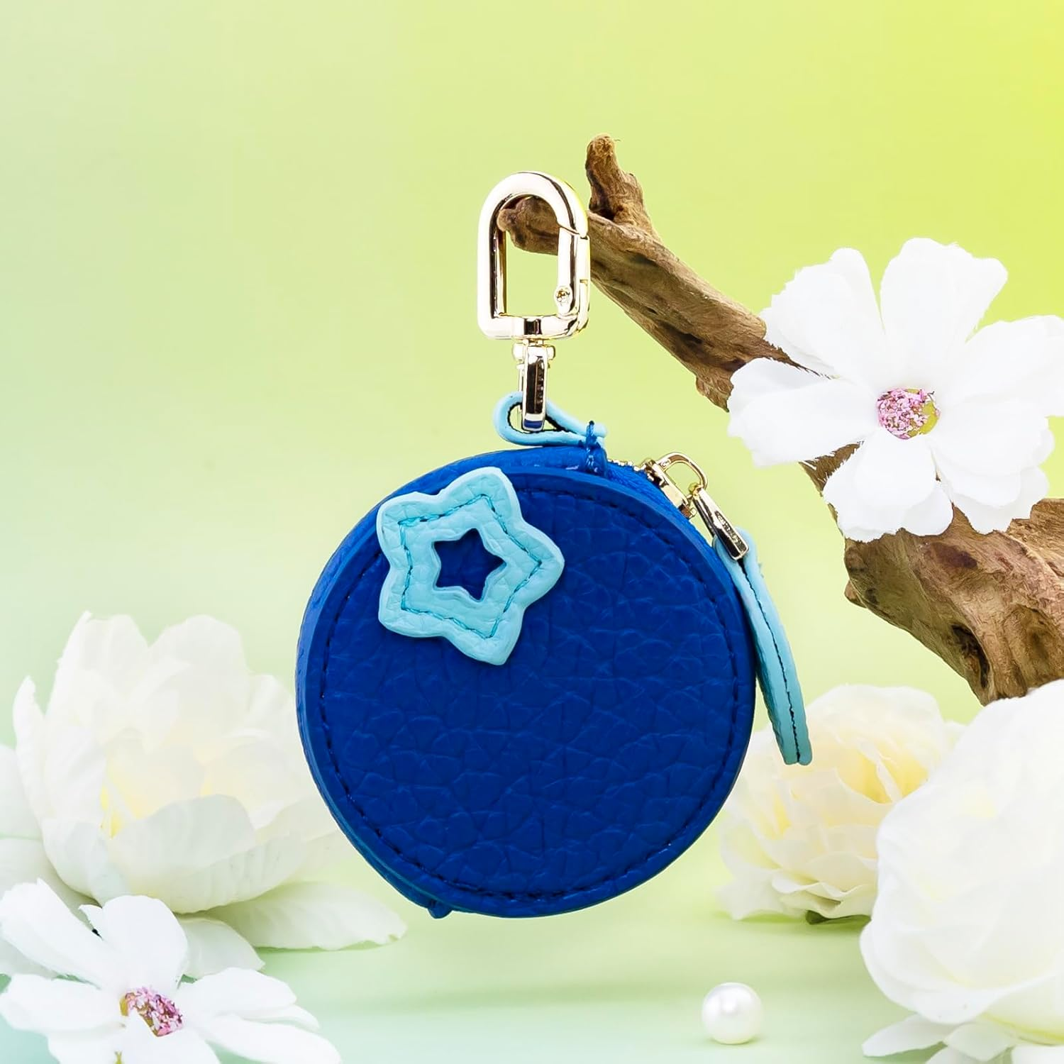 Coin Purse Blueberry, Y2K Cute Keyring as Bag Pendant & Key Ring, Mini Purse Women Girls, Fruit Bag Pendant Blue, Coin Purse Bag Charm for Bags, Keys image number 5