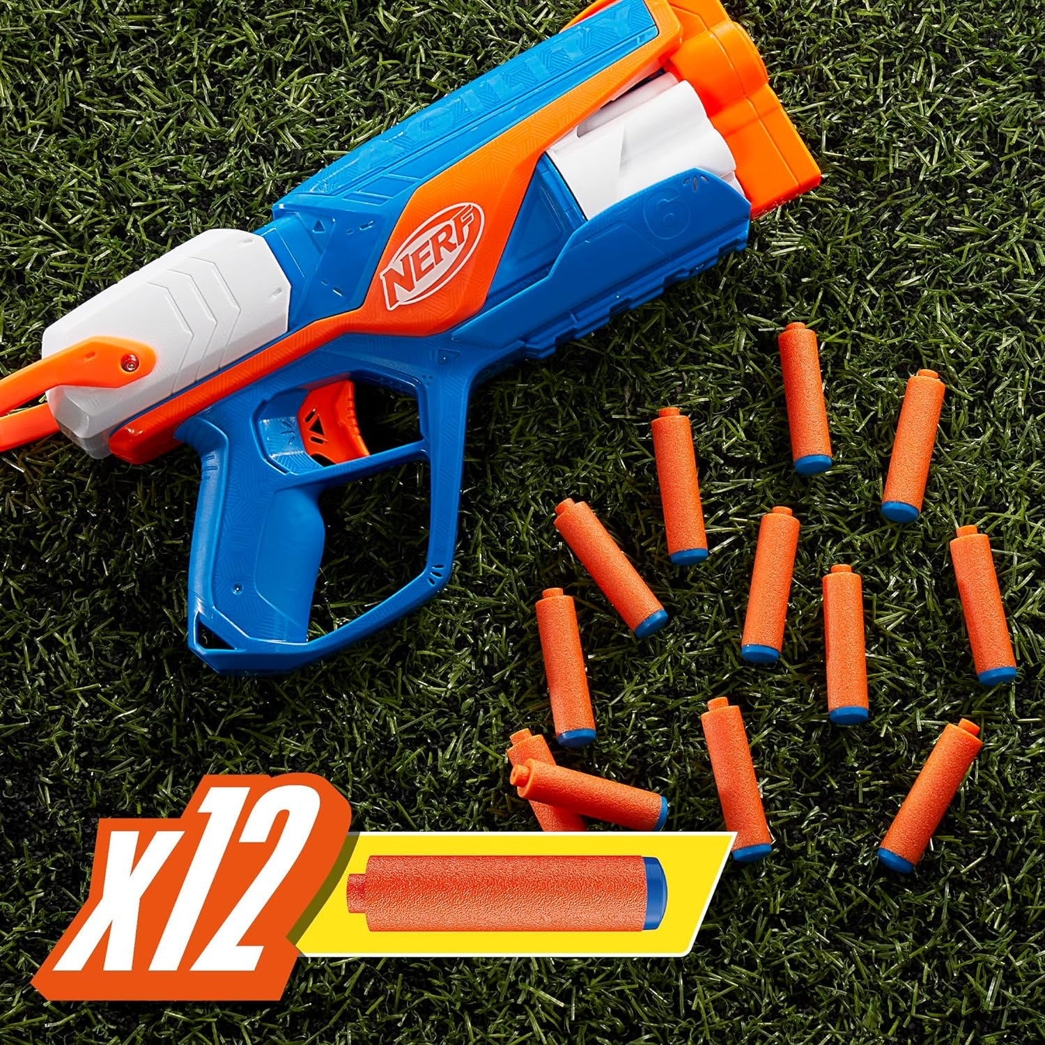 NERF N Series Agility Blaster, 12 N1 Darts Compatible Only N Series Blasters, 6 Dart Drum, Kids Outdoor Games